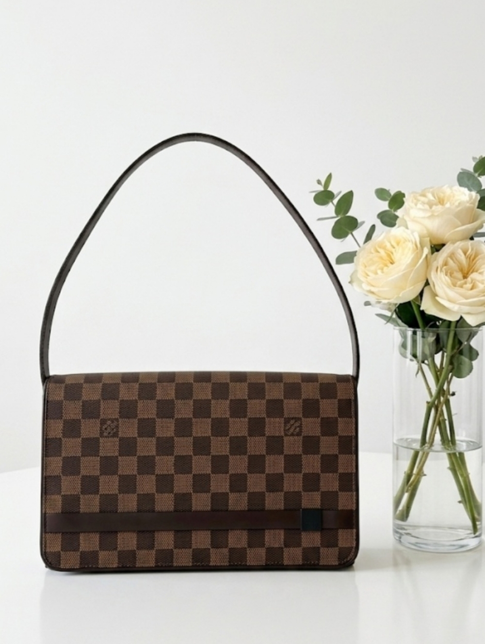 Authentic Louis Vuitton Tribeca Long, Damier Ebene (N51160) Shoulder Bag,